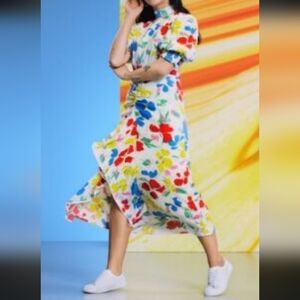 RIXO Floral Multicolor Midi Dress SIZE 2 #707